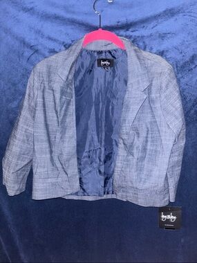 by & by Gray Cropped Tailored Jean-Style Jacket